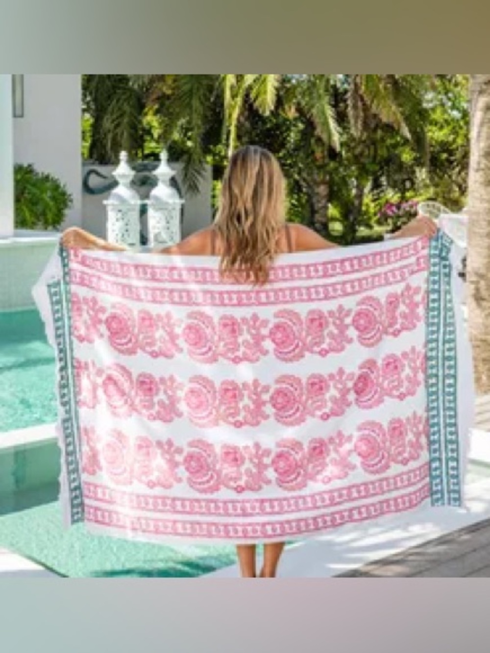 Southern Living Nellie Howard Ossi Interiors Beach Towel 40” x 70” 100% Cotton